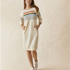 L.L. Bean Sweatshirt Dress - Striped Cream